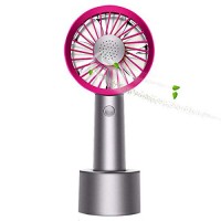 JAKAGO Mini Table Fan USB Cooling Handheld Personal Fan With Removable Aroma Diffuser  Desktop Fan with Stand Base  Rechargeable Battery Fan for Office Outdoor Traveling Camping Music Festival (Pink) - B07FZY4Y7M